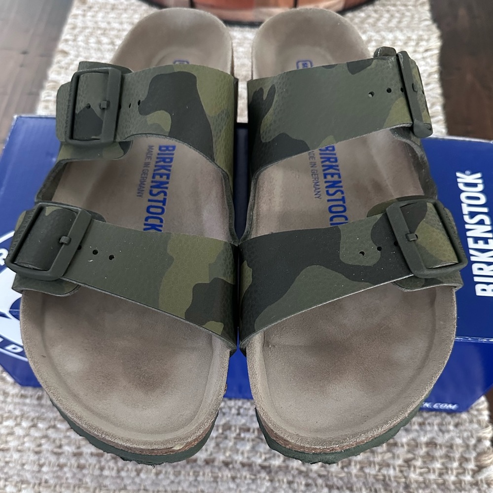 Birkenstock-Arizona Soft Footbed Desert Soil Camo Green